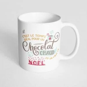 Mug personnalisé : ajoutez photo, texte, logo… 11 Mug c'est le temps idéal pour un chocolat chaud et un film de Noël