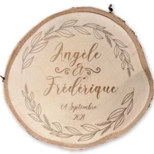 Bouteille isotherme personnalisée avec photo, texte, logo 5 Rondin de bois personnalisable gravé pour un mariage