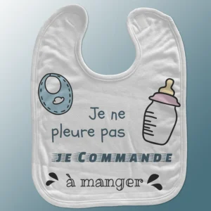 Cadre photo pour papa 4 Bavoir personnalisé bébé avec un motif biberon marqué je ne pleure pas je commande à manger