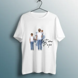 Porte-clé avec jeton de caddie personnalisé en métal 7 T-shirt personnalisé avec un motif de famille