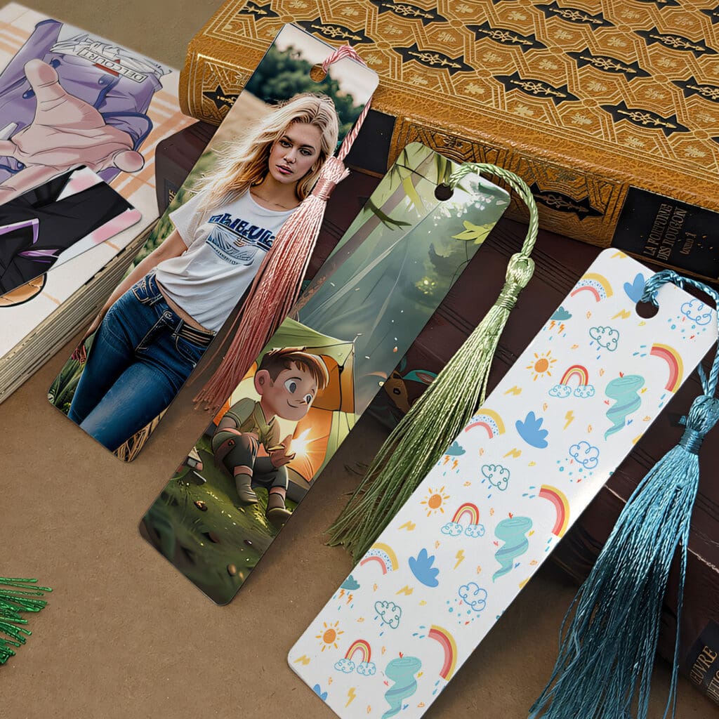 Marque page personnalisé en aluminium avec différents visuels