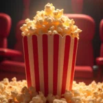 Cadeaux parfumés personnalisés : Des senteurs inoubliables 6 Un paquet rempli de pop-corn dans une salle de cinéma